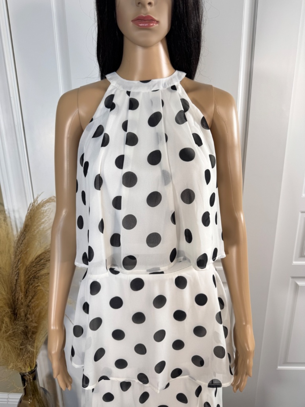 BLACK POLKA DOT TWO PIECES SKIRT SET - NWOT - Picture 5 of 17
